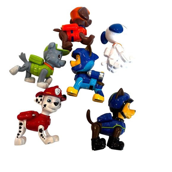 Paw Patrol Action Figures Set 6 Rocky Zuma Chase Marshall Robo-Dog Small - Picture 2 of 8
